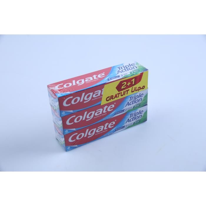 Dentifrice - COLGATE - Triple Action - 100ml - 2+1 gratuit - Hygiène bucco-dentaire complète