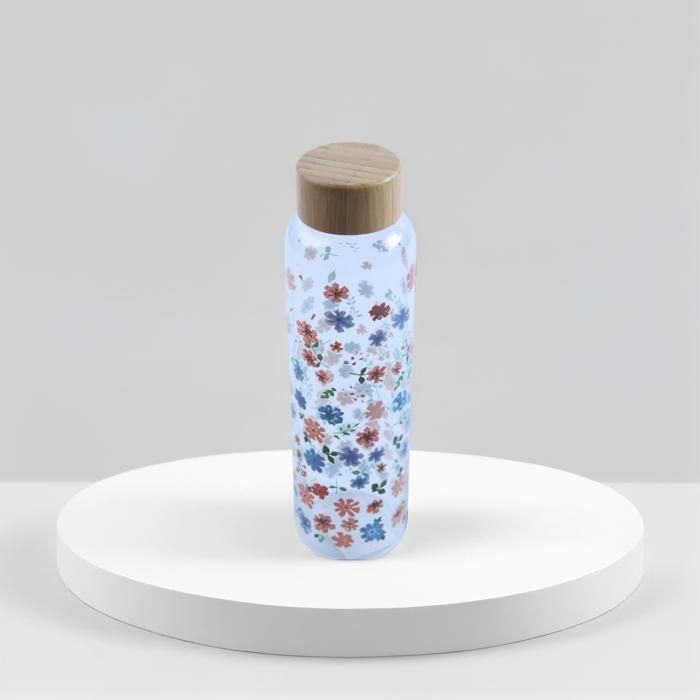 Bouteille d'eau - GENERIC - 500ml - Verre - Fleurs - Mixte