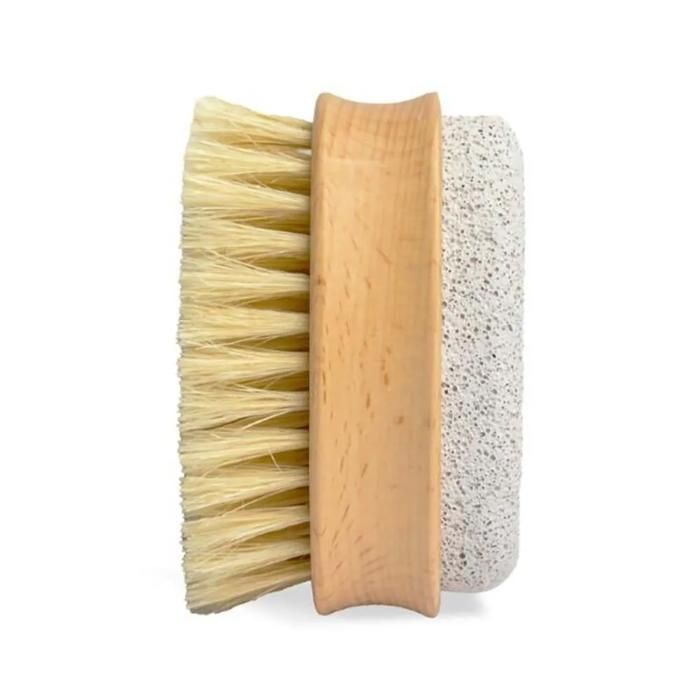 Brosse de bain double - IDC INSTITUTE - Brosse à corps - Fibres naturelles - Pierre ponce - Pour femme