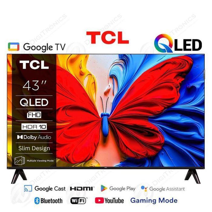 43 QLED Full HD Smart Google TV, Dolby Audio, écran plat + Support Gratuit, 43S5K