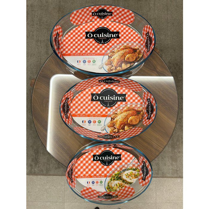 Lot de 3 Plats à Four en Verre Ô Cuisine