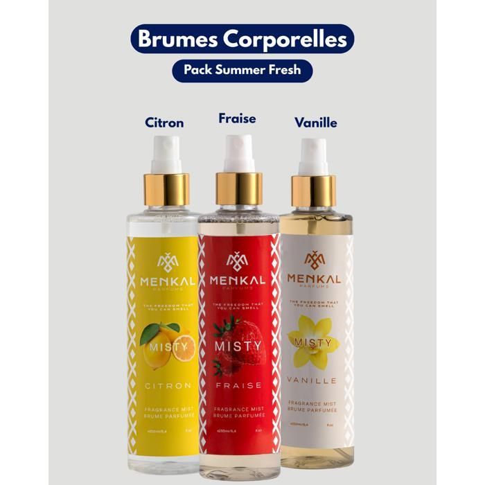 Brume corporelle - MENKALPARFUMS - Fresh Summer - Pack de 3 - 250 ml chacune - Fruité