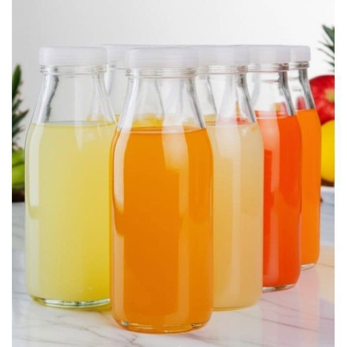 Bouteilles en verre - AYA HOME - 200 ml - Design épuré - Bouchon hermétique - Réutilisables