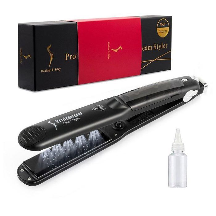 Lisseur Cheveux Professionnel en Plaque Ceramique et Tourmaline - Lisseur a Vapeur a Temperature Reglable