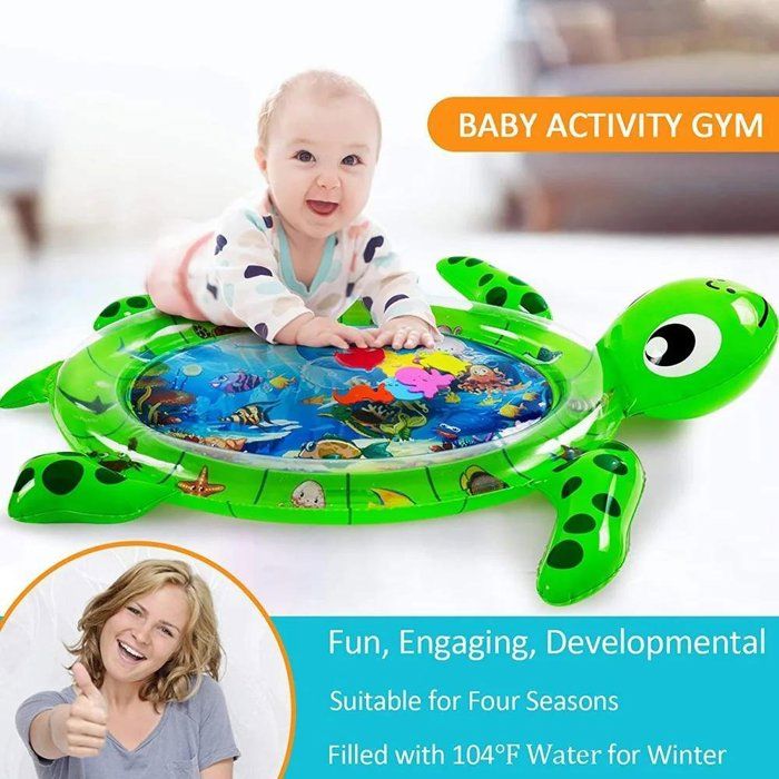 Tapis d'eau gonflable en forme de tortue pour bébé