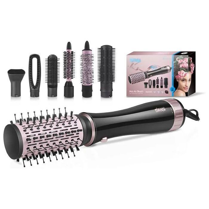 Dsp 7 In 1 Brosse à Air chaud sèche-cheveux électrique lisseur, peigne et brosse à friser coiffure professionnelle