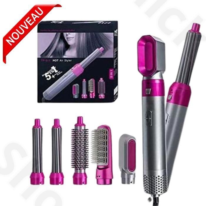 Brosse à cheveux, 5 en 1 sèche-cheveux lisseur avec peigne, style à Air chaud