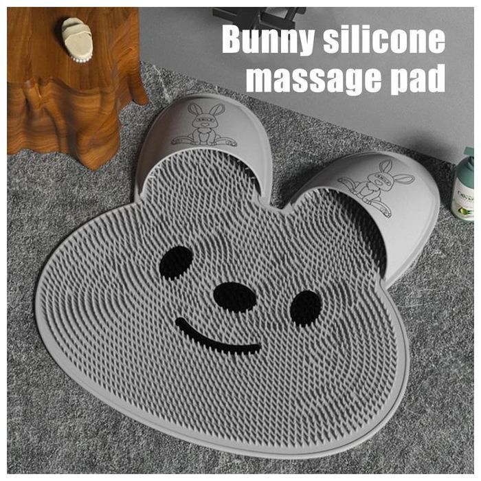 Brosse de Bain pour les Pieds en Silicone – Masseur Pieds Forme Lapin, Antidérapante & Douce pour Salle de Bain - Couleur Aléatoire