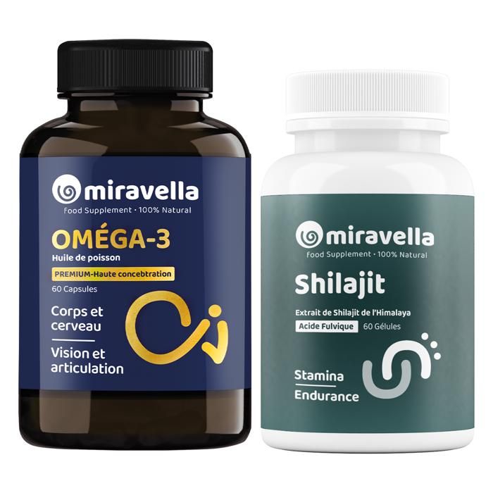 Pack Duo Oméga 3 et Shilajit - Miravella Complément Alimentaire