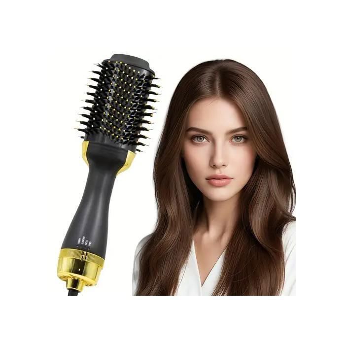 Brosse et sèche-cheveux  multi-en-un, sèche-cheveux en une étape plus complet adapté aux cheveux raides et bouclés