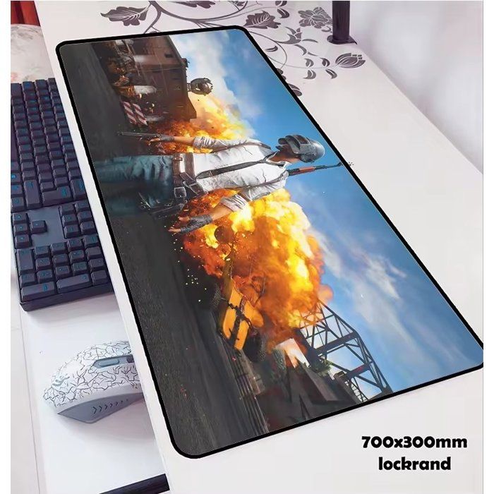 PUBG Tapis de souris Gaming, avec Base en Caoutchouc Anti-glissant