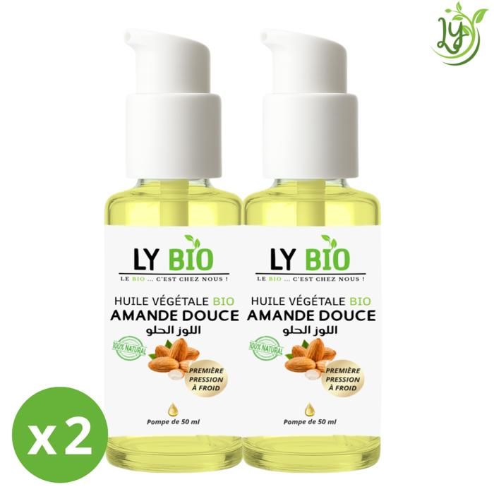 Huile Végétale - LYBIO - Amande Douce - Lot de 2 - 50ml - Hydratant
