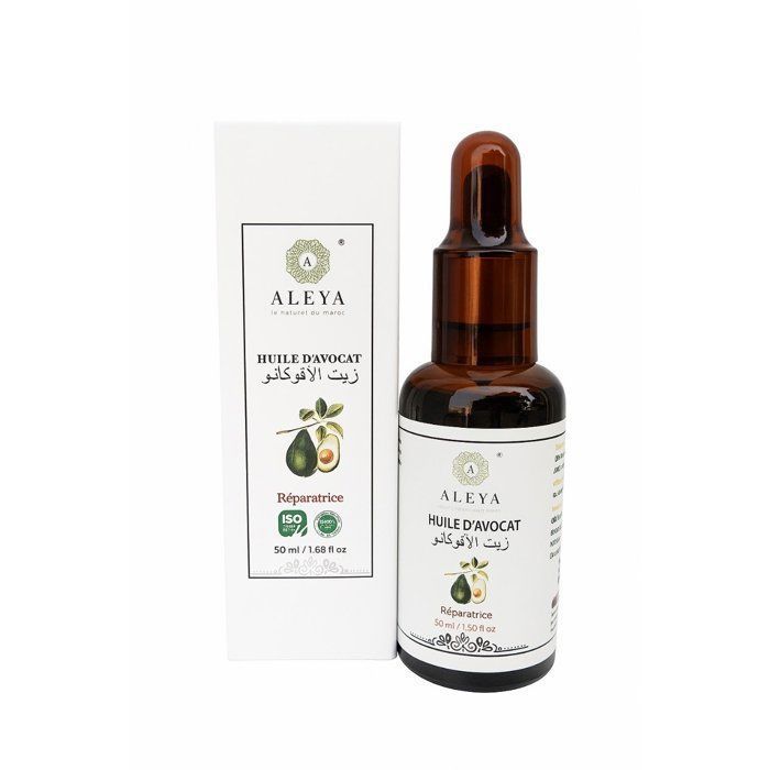 Huile d’avocat - ALEYA - 100% Pure - 50ml - Riche en Oméga 3, 6 et 9 - Hydratante et régénérante