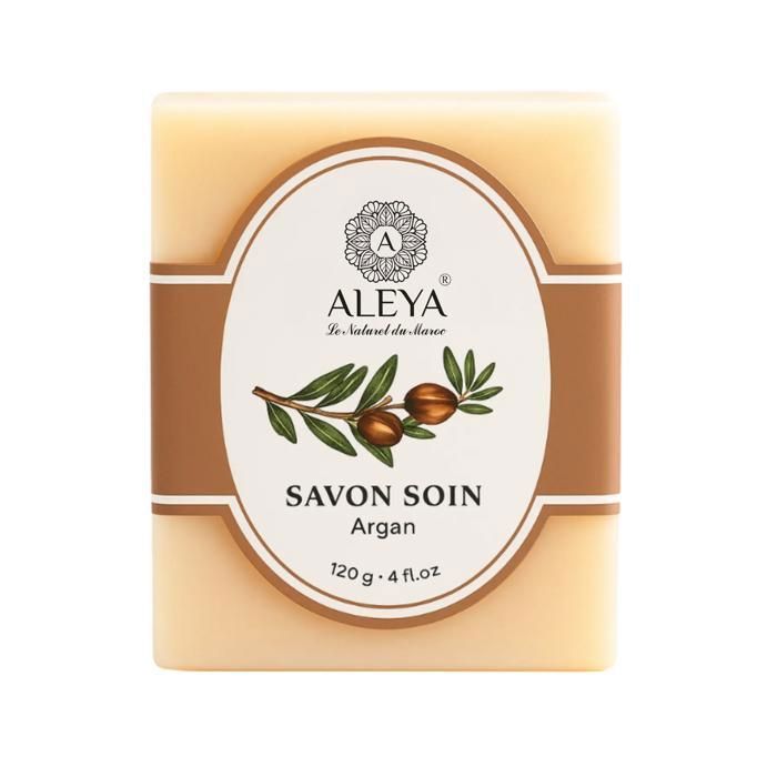 Savon - ALEYA - Artisanal - Huile d'argan - 120g - Sans colorant