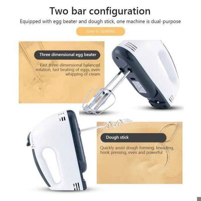 Batteur Électrique Multifonction - GENERIC - 2-en-1 - 180W - Fouet & Crochet Pétrisseur - Blanc