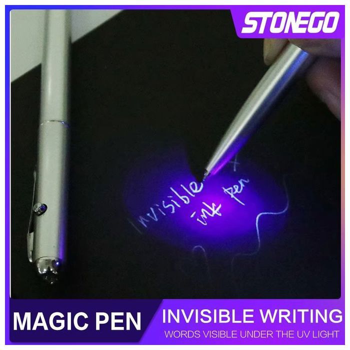 stylo à encre Invisible,stylos à bille en matière plastique avec lumière Uv,stylo à bille Secret magique