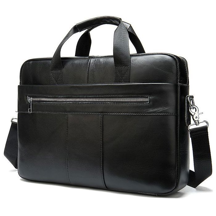 Sac Pc en cuir véritable noir Porte documents  sacoche pour ordinateur portable Sac cuir femme Sac cuir homme