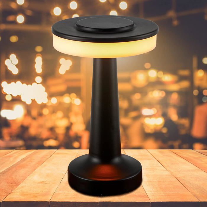 Lampe de Table, Lampe de Chevet. Rechargeable. Lumière Intelligente. 3 Niveaux de Lumières Apaisantes. Elégance - LED Tactile