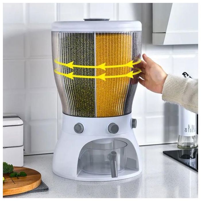 Distributeur de céréales et d'aliments secs rotatif 360° Boîte de Rangement de céréales