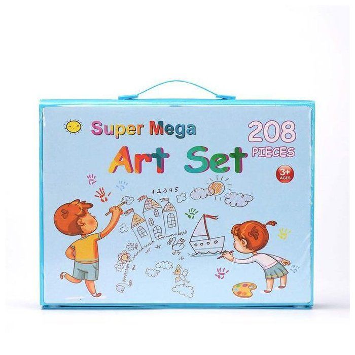 Ensembles d'art de dessin pour enfants, planches d'art portables, kit de peinture et de dessin, 208 en bleu