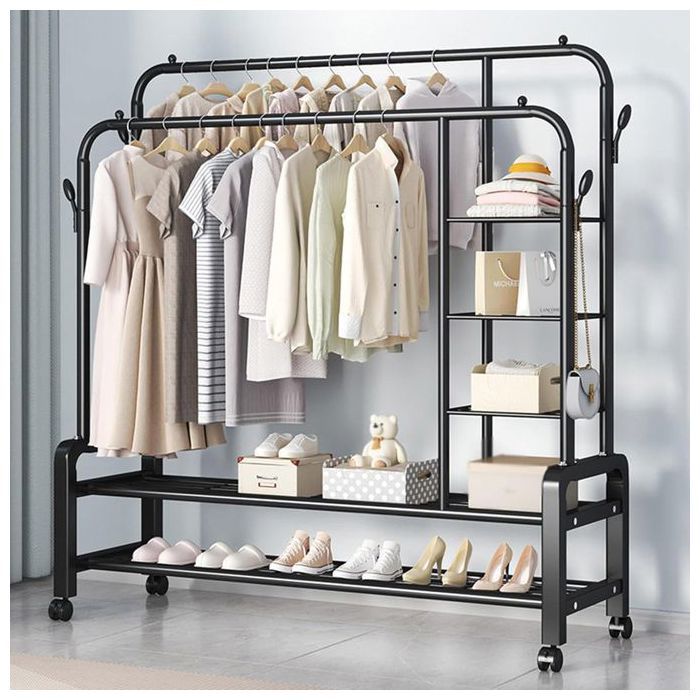 Portant Penderie - GENERIC - Meuble Porte-Manteau - Noir - 58kg - Élégant style contemporain