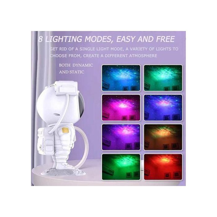 Partagez ce produit    Astronaute Galaxy Projecteur, Veilleuse Étoile LED + Télécommande