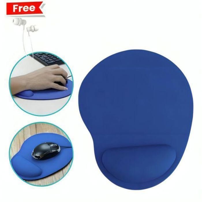 Tapis de Souris - GENERIC - Bleu - Repose-Poignet en Gel - Surface Lisse - Base Antidérapante