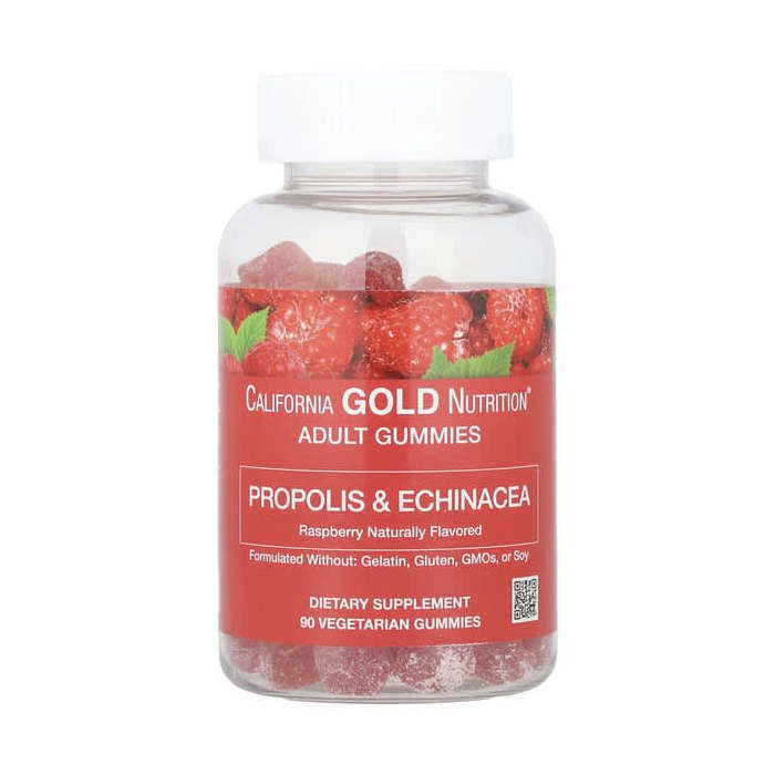 Gommes à la propolis et à l'échinacée,  90 gommes végétariennes
Fait par California Gold Nutrition