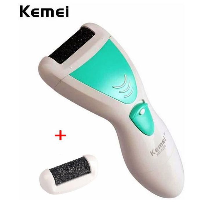 Kemei Outil electrique pour le soin des pieds pédicure solvant de peau morte alimenté par batterie