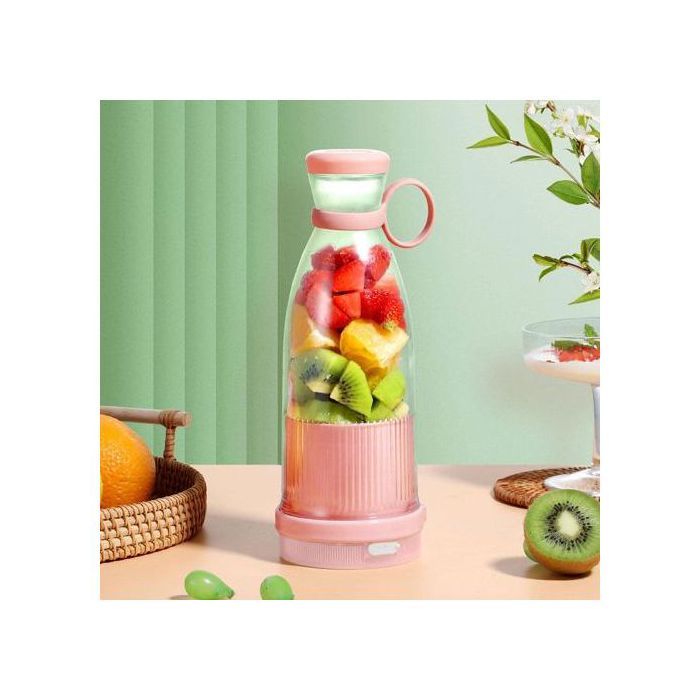 Mini Blender Portable Rechargeable 420ml - Mixeur USB à 6 Lames Inox pour Jus, Smoothies et Shakes - Couleur Aléatoire