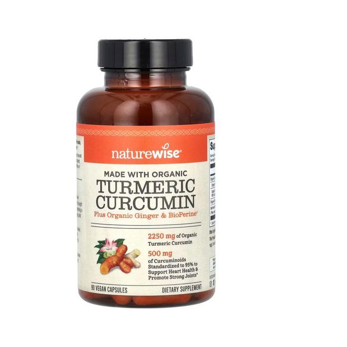 Naturewise Curcumine de curcuma biologique, 90 capsules vegan