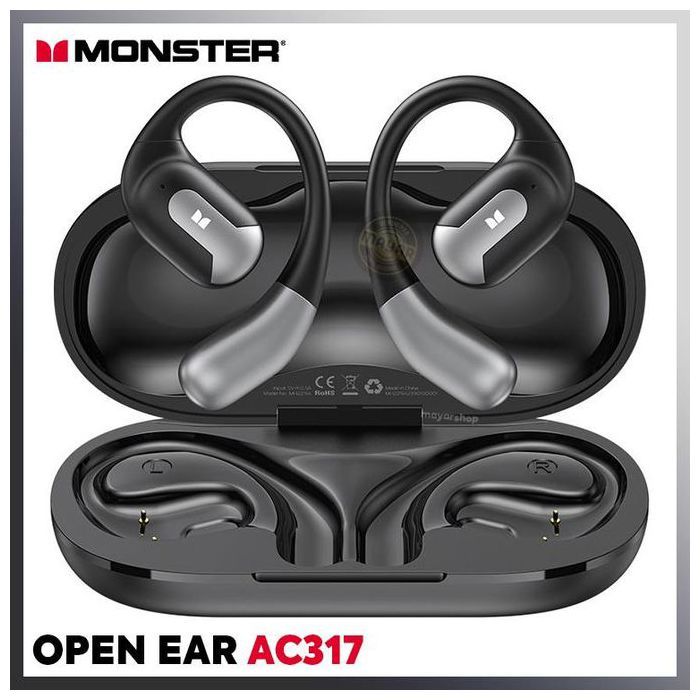 Monster Open Ear AC317 – Écouteurs Sans Fil Bluetooth 5.4 à Oreille Ouverte, Son Stéréo, 28h d’Autonomie
