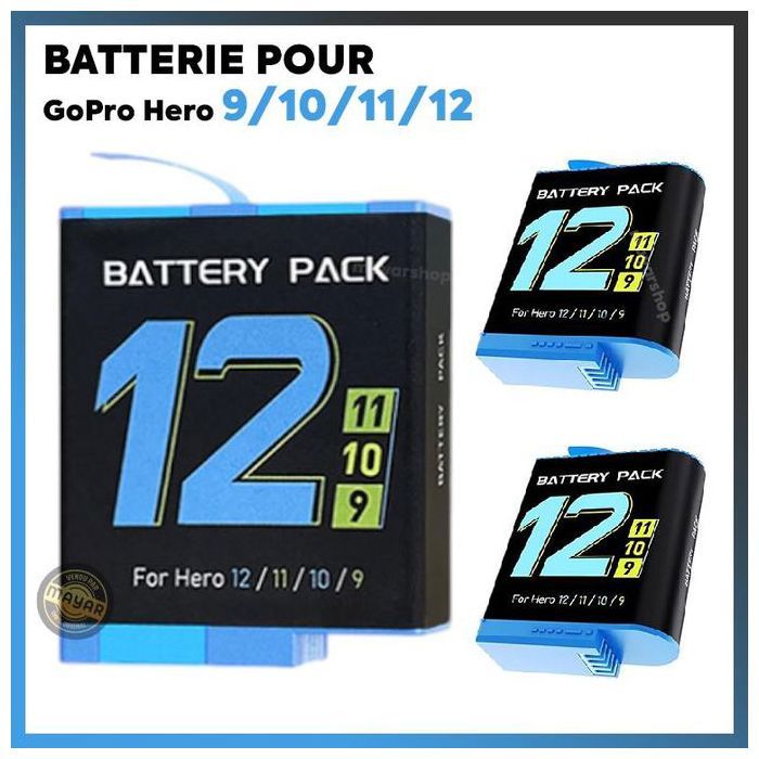 Batterie - GENERIC - GoPro Hero 12/11/10/9 - 2000mAh - Lithium-ion - Rechargeable