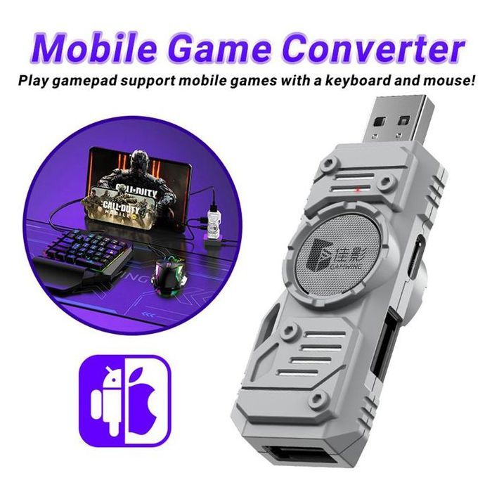 M9 Convertisseur de Jeu Mobile Double Mode (Filaire + Bluetooth) – Adaptateur Clavier & Souris pour iOS / Android
