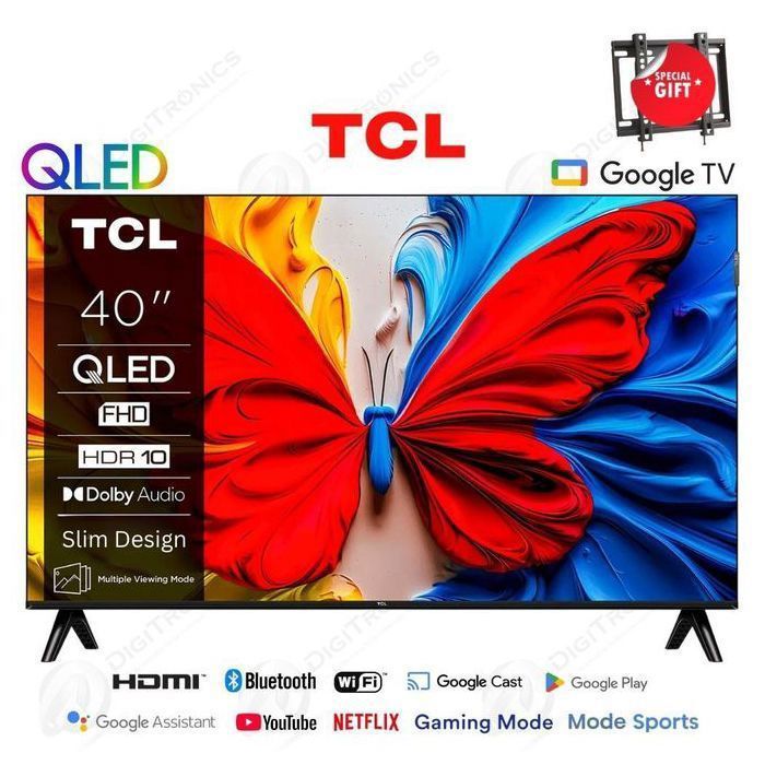 40 QLED Full HD Smart Google TV, Dolby Audio, Design sans bordure + Support Gratuit, 40S5K