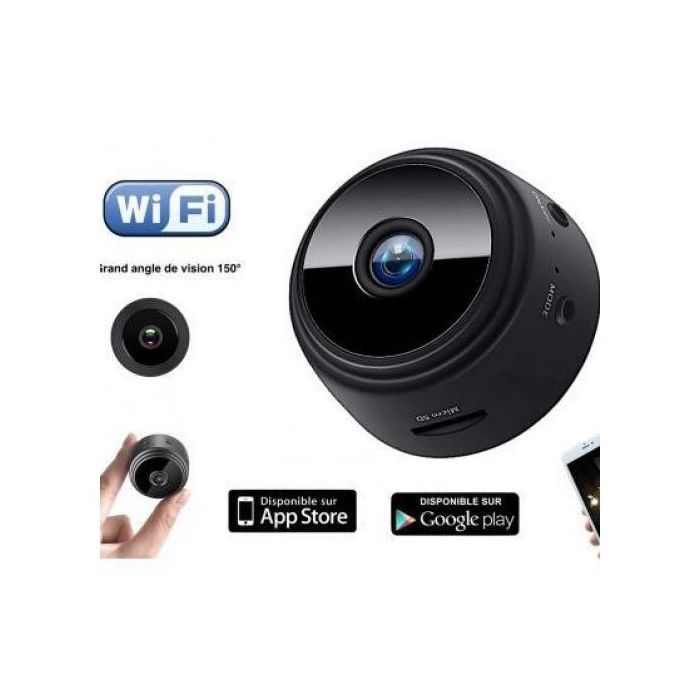 Mini caméra de surveillance - GENERIC - Wifi - Détection de mouvement - Vision nocturne - Rechargeable USB