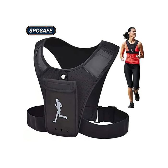 Veste de course style sac à dos avec support pour téléphone portable