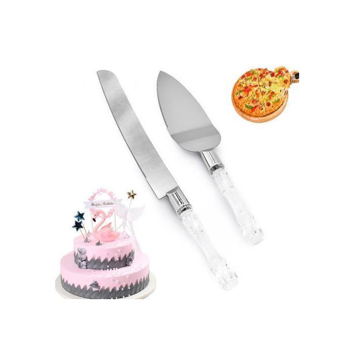 2 pièces de couteau et pelle en acier inoxydable trancheuse