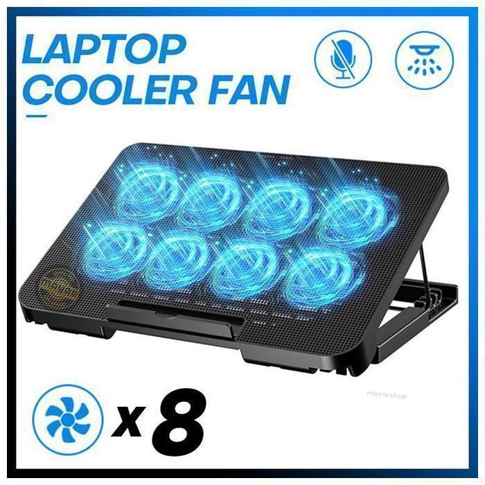 Ventilateur - GENERIC - A8 - 8 Ventilateurs - LED Bleues - Support Réglable