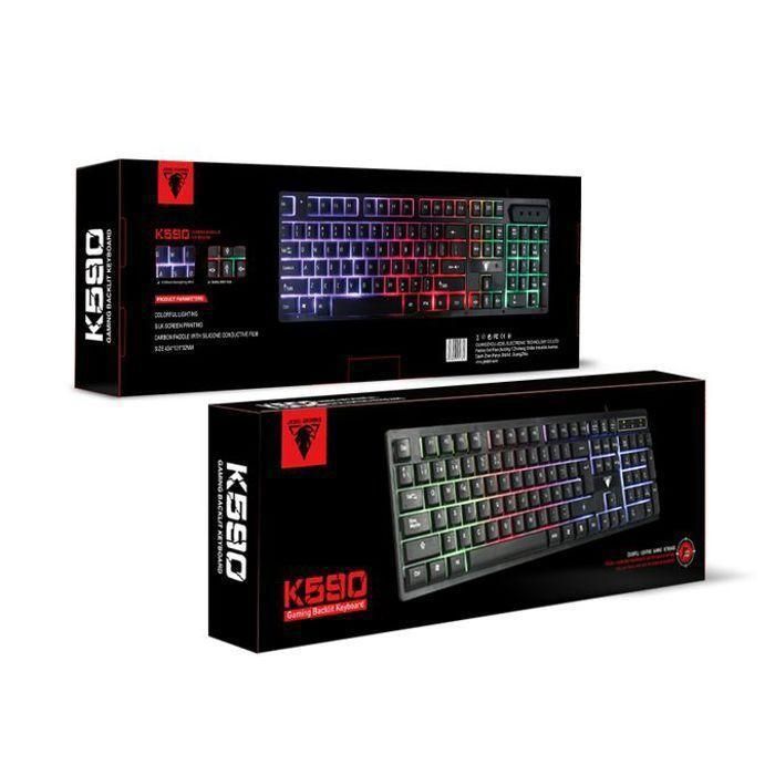 gaming keyboard k-590clavier blaklighit Clavier USB Gaming LED