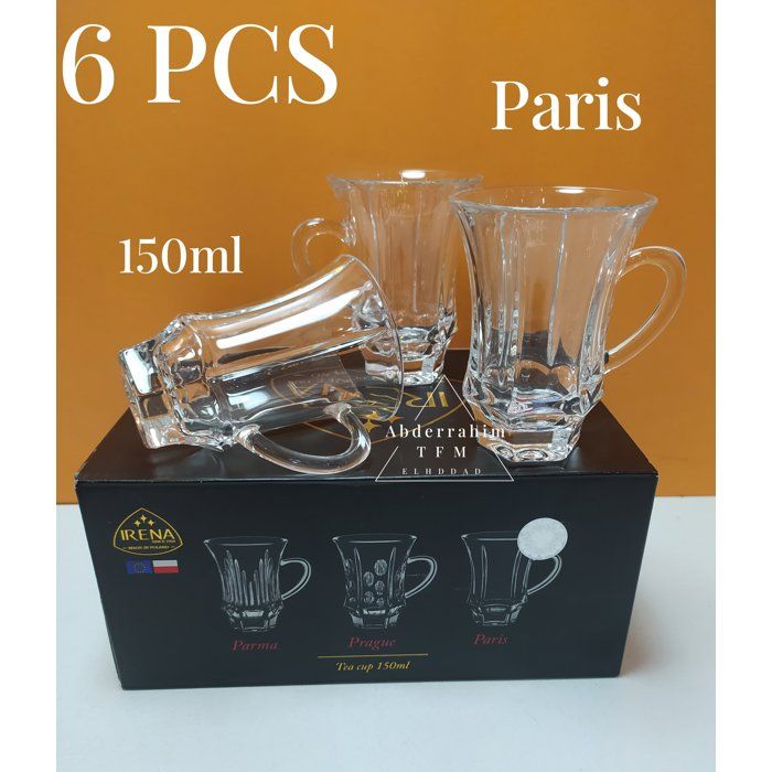 Set de 6 Tasses à Thé en Verre IRENA "Paris" – 150ml