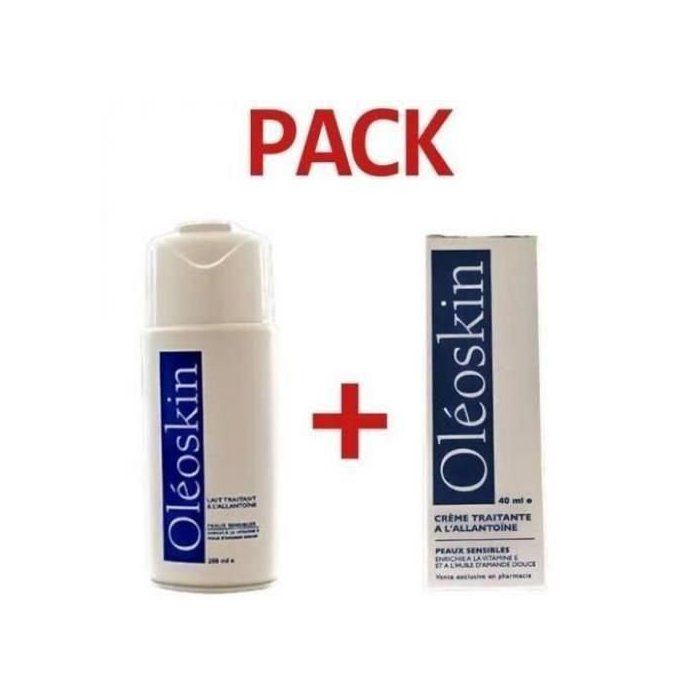 Oléoskin Pack Crème (40ml)+ Lait (200ml) traitant à l’allantoïne pour peaux sensibles