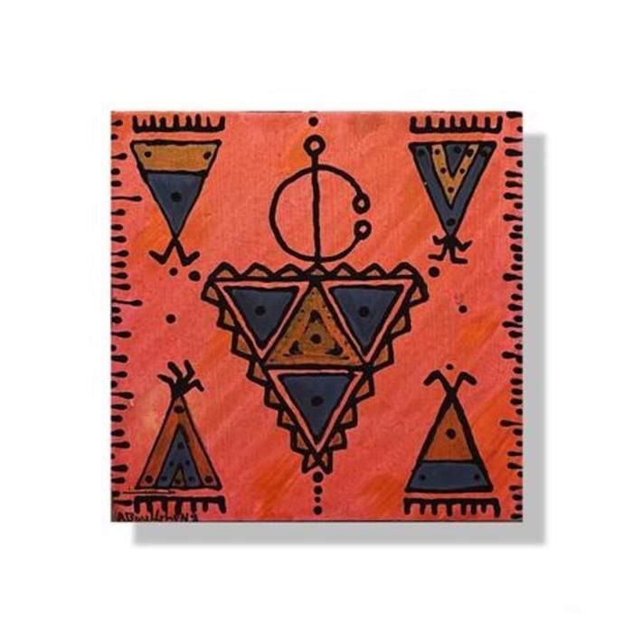 Tableau mural - ART DREAMS - Berbères - 20x20 CM - Multicolore - Abstrait - Élégant