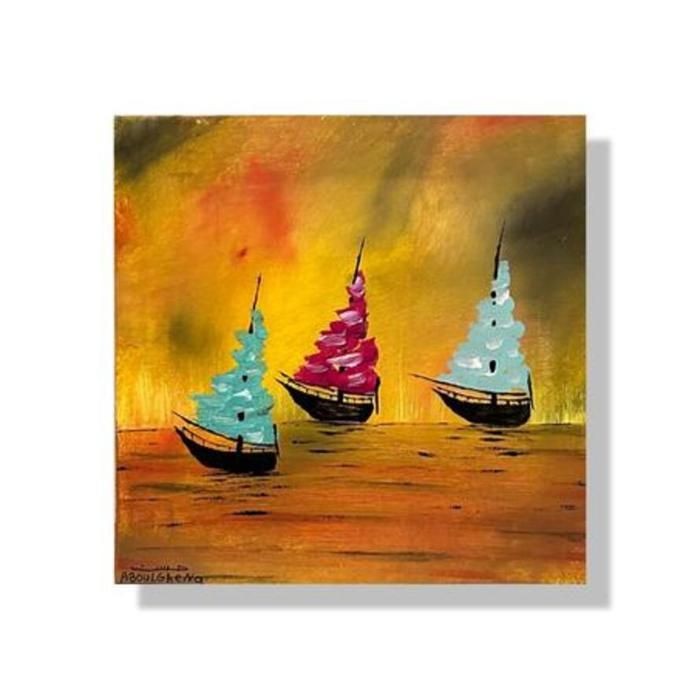 Tableau mural - ART DREAMS - Voyage de Couleurs - 20x20 cm - Multicolore - Abstrait