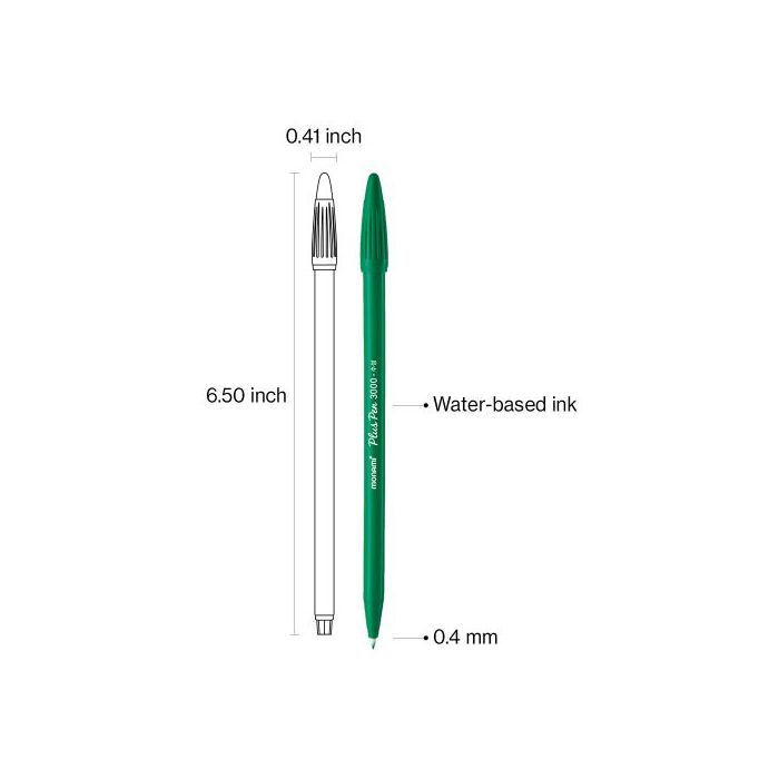 Boite de 12 feutres plus pen p-3000 vert