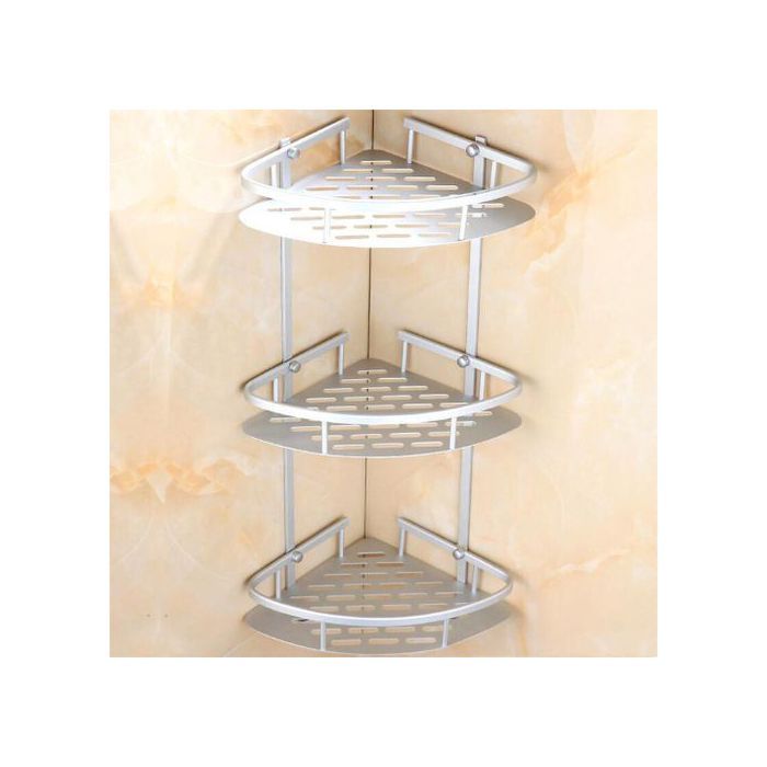 Étagère murale d'angle - GENERIC - Aluminium - 3 coins - Contemporain - Argent