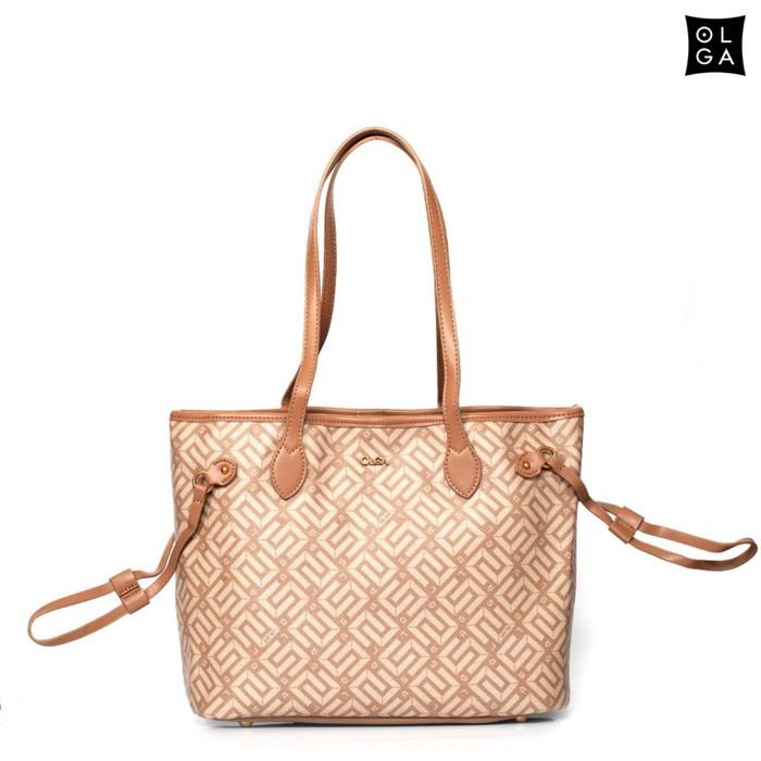 Sac à main - OLGA - Allure - Caramel - Zippée - Mat - Femme