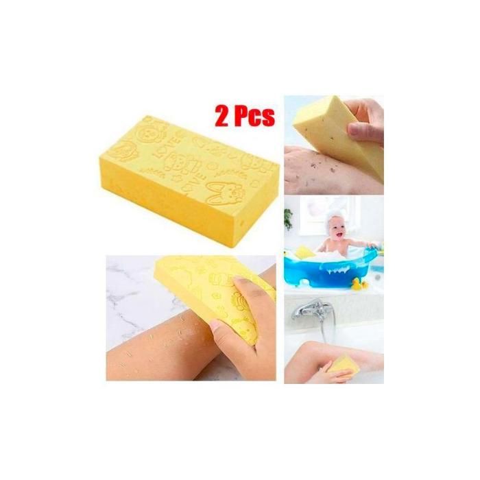 2 x Eponge de bain pour éliminer la peau morte, Eponge douce pour le corps