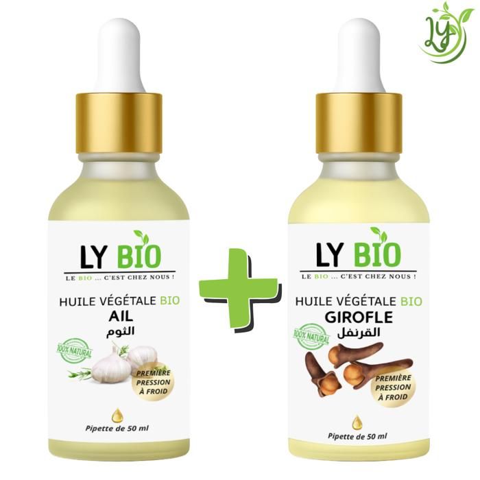 Huile - LYBIO - Pack Huile Ail et Girofle 50ml - Hydratant - Fortifiant - Antiseptique