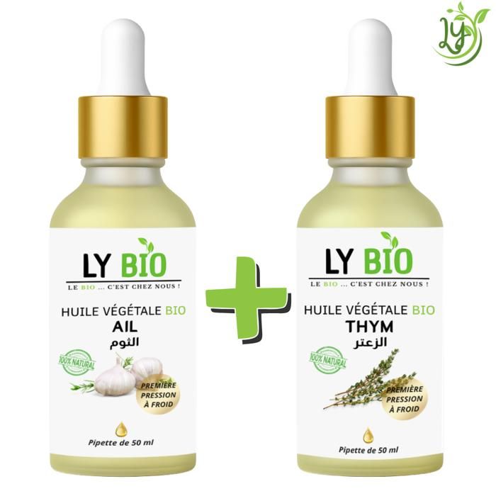 Huile - LYBIO - Pack Huile Ail et Thym 50ml - Nourrissant - Bio - Mixte